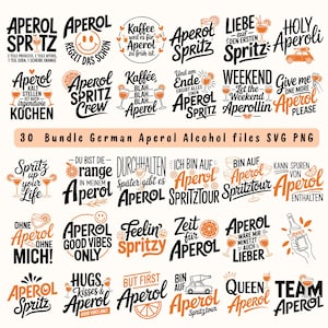 Funny German Aperol Spritz SVG Bundle: Aperol Quotes, DIY Crafts (Digital Download)