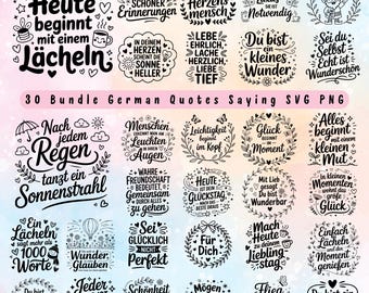 Deutsche Dankeschön Sprüche SVG PNG Bundle Geschenk Danke Für Cricut Silhouette Sofortiger Digitaler Download Svg Png