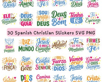 30 versets de la Bible en espagnol : citations chrétiennes PNG (téléchargement numérique)