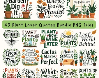 Paquete de citas para amantes de las plantas: refranes botánicos sobre la vegetación (descarga PNG)