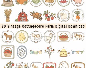 30 Bundle Cottagecore Chicken Goose Farm Vintage Country (Digital Download)