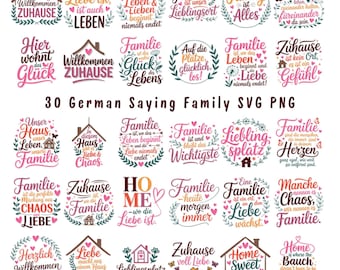 German Family Sayings SVG Bundle: Cricut & Laser Cut Files (Digital Download)