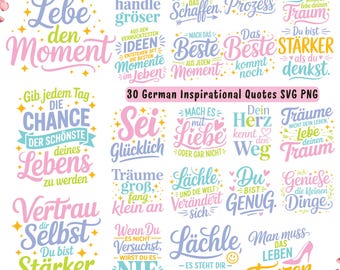 Lot de citations positives allemandes SVG : expression motivante (téléchargement numérique)