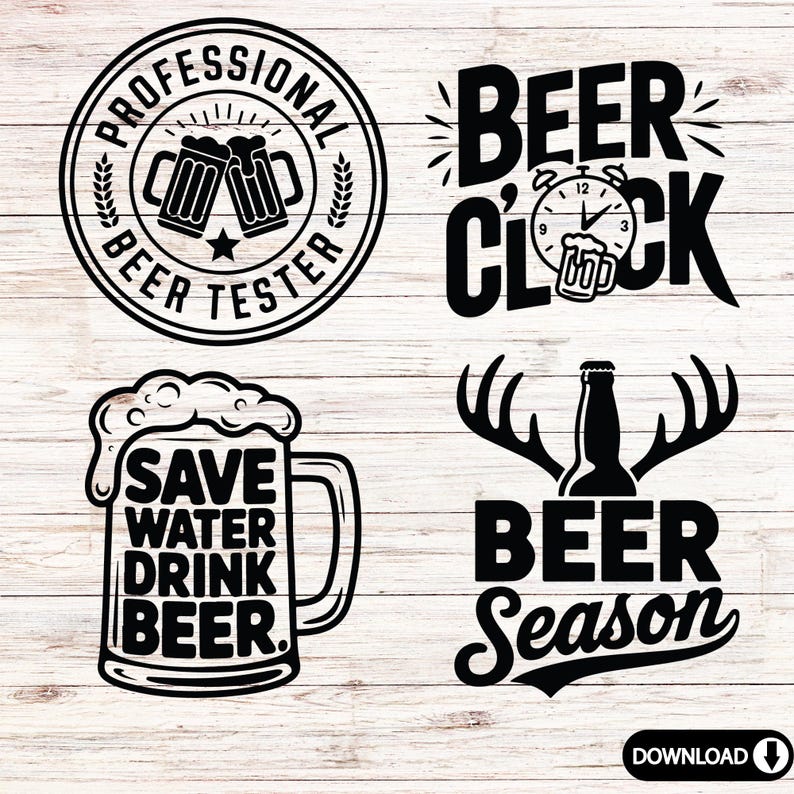 Beer Quotes SVG Bundle: Funny Sayings, Beer Lover Cut Files (digital ...
