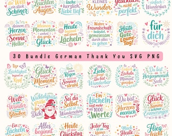 German Thank You SVG Bundle: Cricut & Silhouette Designs (Digital Download