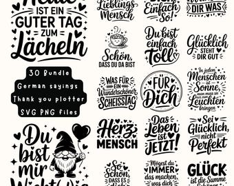 German Thank You SVG Bundle: Plotter Quotes (Digital Download)