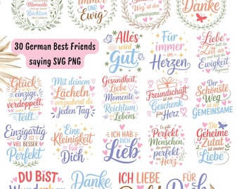 German Positive Quotes SVG Bundle: Dandelion Designs (Digital Download)