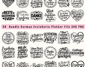 German Kindergarten Teacher SVG Bundle: Funny Quotes for Shirts, Bags (Digital Download)