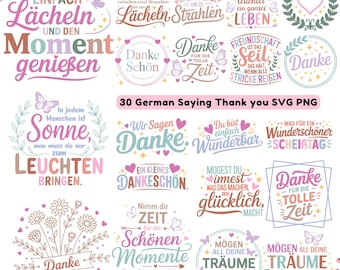 Dandelion German Sayings SVG Bundle: Positive Quotes, Cricut & Silhouette Files (Digital Download)