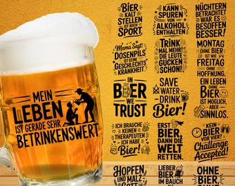Paquete SVG de frases de cerveza del Oktoberfest: citas divertidas en alemán (descarga digital)
