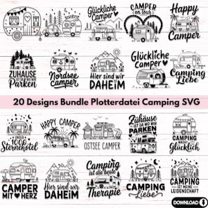 German Camping SVG Bundle: 20 Camper Designs (Digital Download)