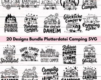 German Camping SVG Bundle: 20 Camper Designs (Digital Download)