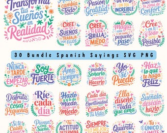 Motivationszitate SVG PNG Bundle Deutsche Sprüche für Cricut Silhouette Sofortiger Digitaler Download Svg Png