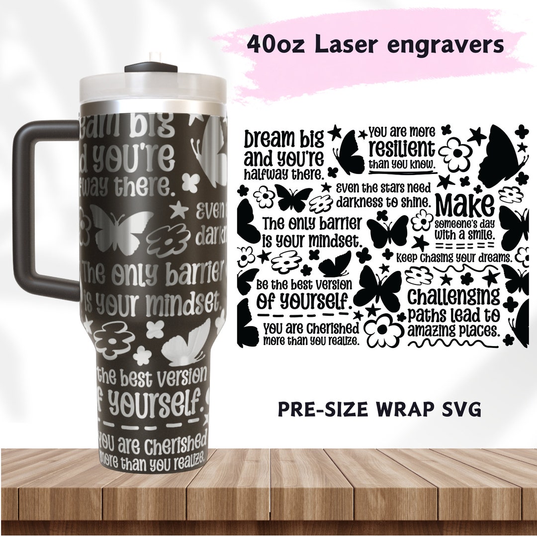 Laser Engraved Full Wrap Design for 40oz Seamless Pattern Floral Flower ...