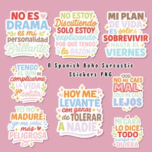 Spanish Sarcastic Sayings SVG Bundle: Funny Latino Stickers (Digital Download)