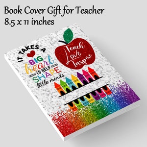 Teacher Daily Affirmations 8.5 x 11 inches Notebook Journal Cover Sublimation Personalization Digital Download PNG Rainbow Design Teacher
