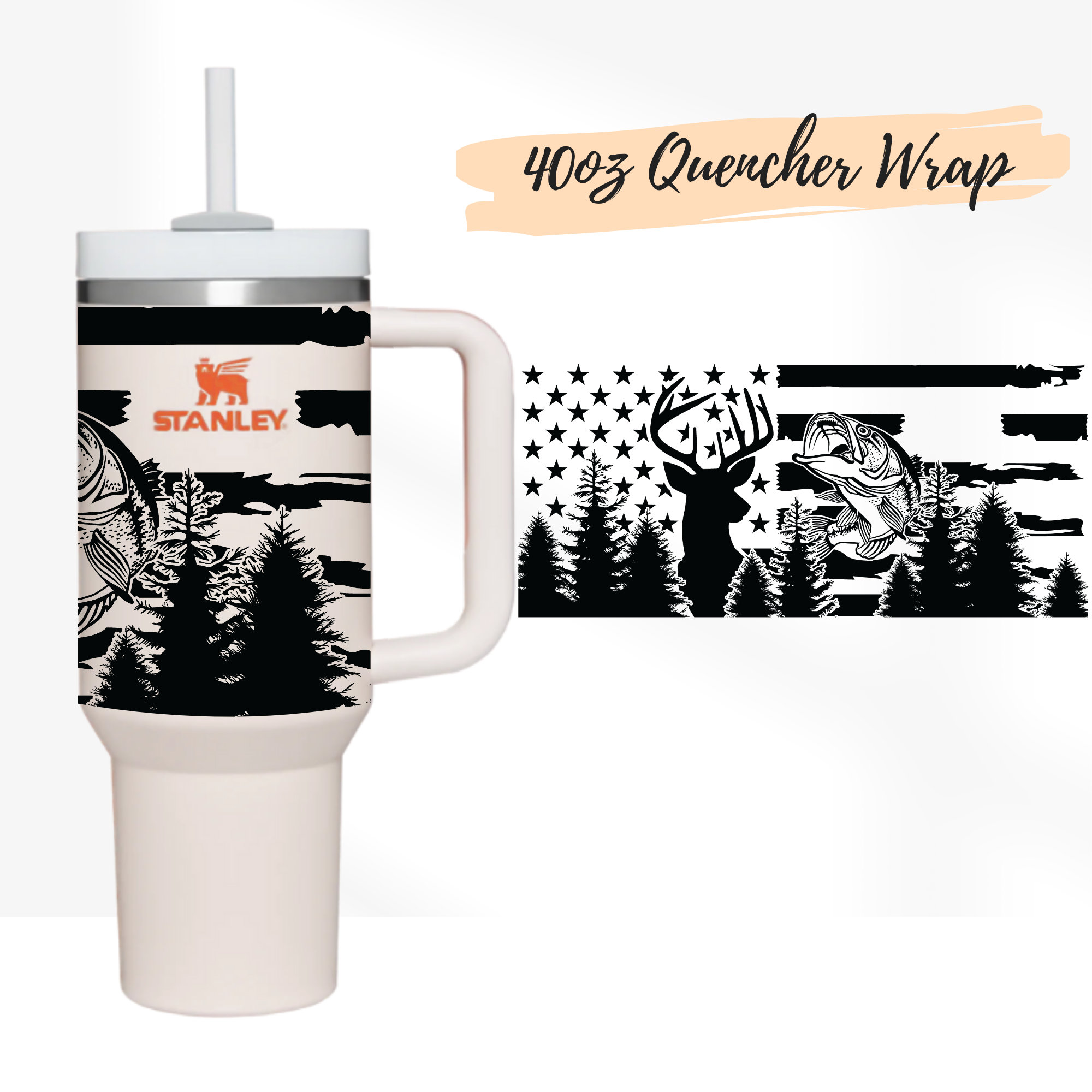 Tumbler Skins | Custom Skins & Wraps for Stanley Quencher 40 oz Tumbler | Carbon Fiber | Custom Vinyl Skin Wrap | Mighty Skins