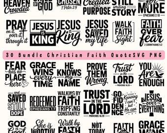 Christian Faith Quote SVG Bundle: Bible Verse, Jesus, Religious Designs (Digital Download)