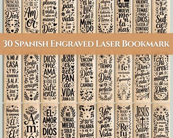 30 SVG PNG Spanish Bible Verse Bundle Frases Cristianas Bookmark (Digital Download)