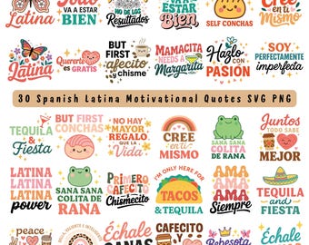 Latina PNG Bundle: Motivational Quotes, Chingona, Cafecito y Chisme (Digital Download)