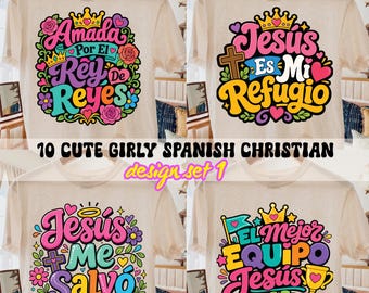 10 Bundle Spanish Christian Bible Verse PNG | Cute Spanish Sayings (Digital Download)