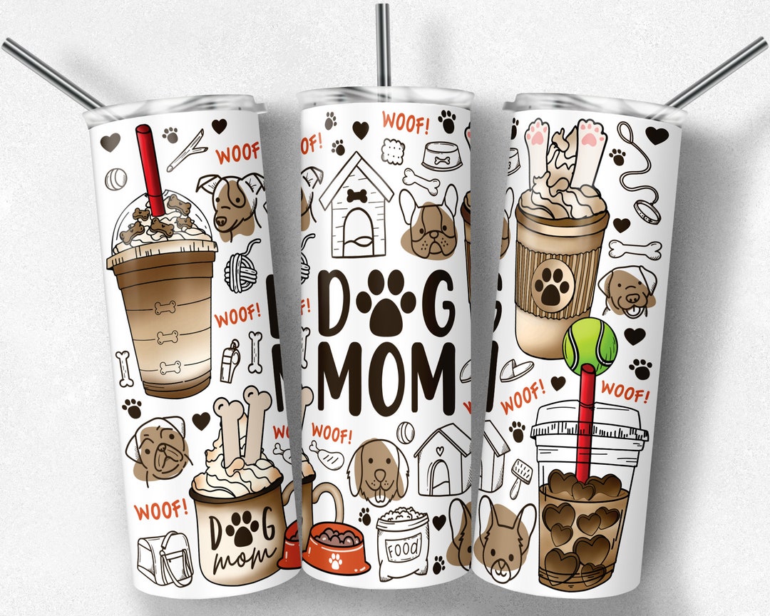 4 Files 20 25 Oz Skinny Tumbler Frosted Glass Tumbler Png Hand Drawn Dog Mom Aunt Mom Dogs Lover ...