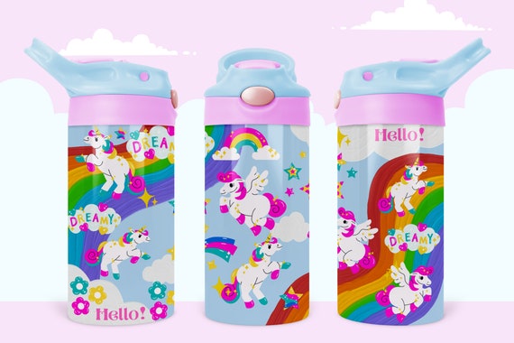 Kids Water Bottle 12 Oz Kid 20oz Sublimation Png Birthday Gift for Girl  Skinny Unicorn Png,sublimation Digital Download,flip Top Sippy Cup 