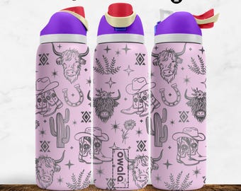 Cowgirl Owala Tumbler Engraving: Western Flower Laser Template (SVG)