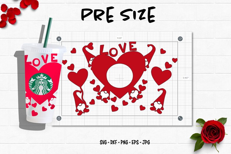 Download Gnome Love Starbucks cup SVG Love Starbucks Svg Valentine ...