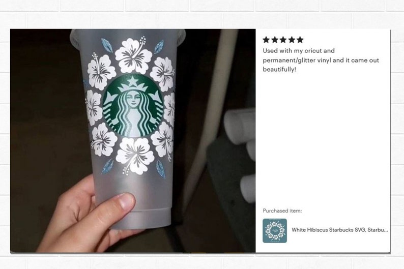 Starbuck cup Hibiscus wrap eps Love svg file for Starbuck cold cupHawaii starbuck svgValentine Svg24oz White Hibiscus Starbucks SVG