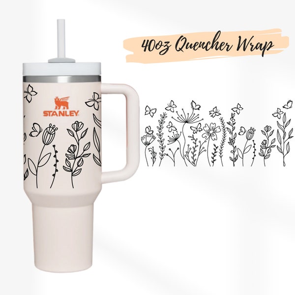 Stanley 40 Oz Flower Template - Etsy