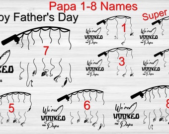 We are hooked on Papa Svg Png, Printable Father&#39;s Day Fisherman Sign Gift, Hooked On Papa Svg, Gift for Dad, Gift for Father&#39;s day,Bundle