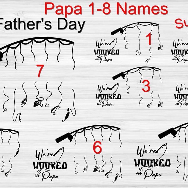 We are hooked on Papa Svg Png, Printable Father's Day Fisherman Sign Gift, Hooked On Papa Svg, Gift for Dad, Gift for Father's day,Bundle