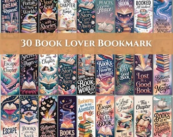 30 bundels Reading Lover Bookish-bladwijzer (digitale download)