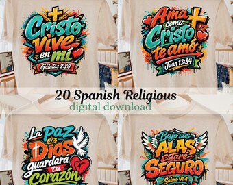 20 Spanish Bible Verse Spanish Christian PNG | Sticker Faith & Scripture Designs (Digital Download)