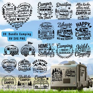 German Camping SVG Bundle: 20 Cut Files for Cricut (Digital Download)