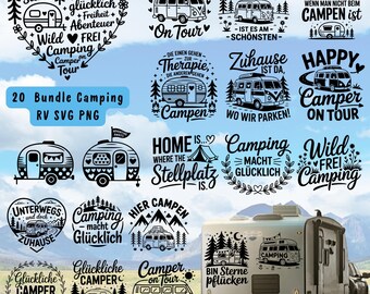 German Camping SVG Bundle: 20 Cut Files for Cricut (Digital Download)