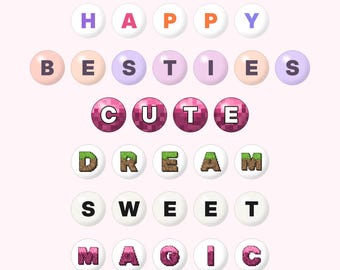 320 Bead Alphabet PNG Bundle | Y2K Letter Beads Numbers Clipart | Friendship Bracelet Name Letters (Digital Download)