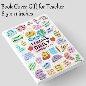 Teacher Daily Affirmations 8.5 x 11 inches Notebook Journal Cover Sublimation Personalization Digital Download PNG Boho Design Gift for mom