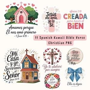 Spanish Bible Verse PNG Bundle: Christian Phrases Digital Download