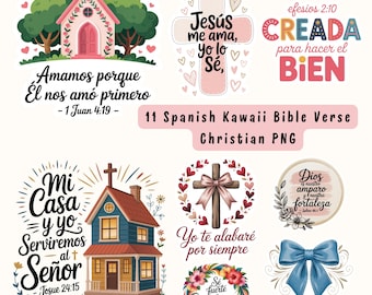 Spanish Bible Verse PNG Bundle: Christian Phrases Digital Download