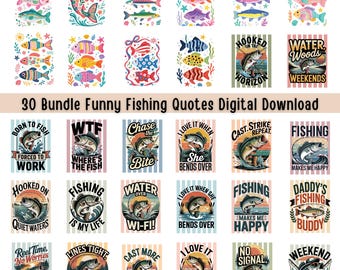 30 Bundle Trout Fishing Striped Trout Whimsy (Digital Download)