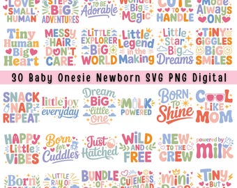 Funny Baby Quotes SVG Bundle | Newborn Onesie Designs (Digital Download)