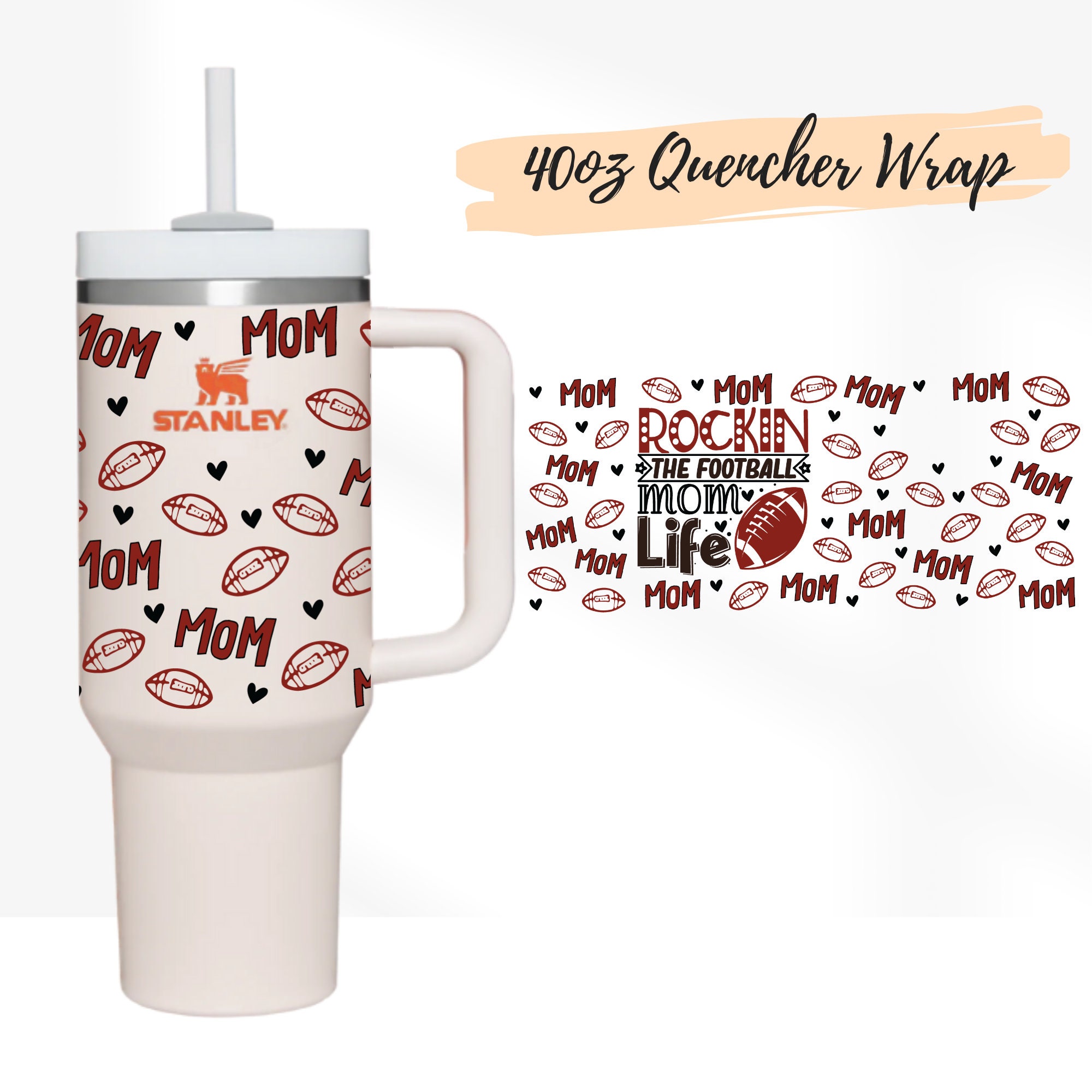 8 Designs 40oz Quencher Stanley Tumbler Wrap Cool Mom Moms Club
