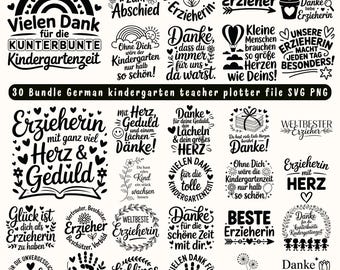 German Kindergarten Teacher SVG Bundle: Funny Quotes for Shirts, Bags (Digital Download)