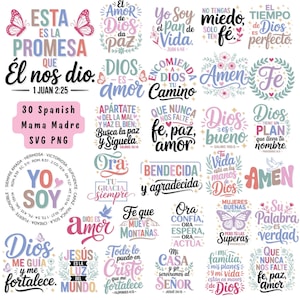 Spanish Bible Verse SVG Bundle: Religious Inspirational Quotes (Digital Download)
