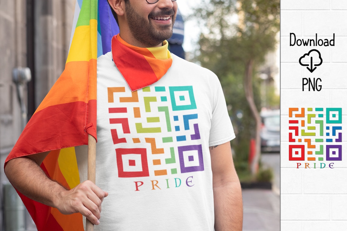 Pride Gay Lesbian Lgbtq Qr Code Barcode Png File Born This Etsy