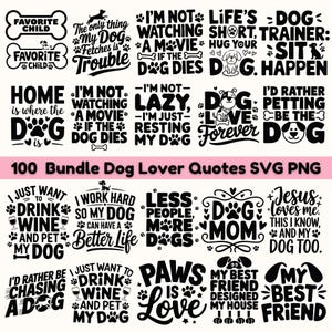 Funny Dog Quotes SVG Bundle: Pet Lover Designs (Digital Download)