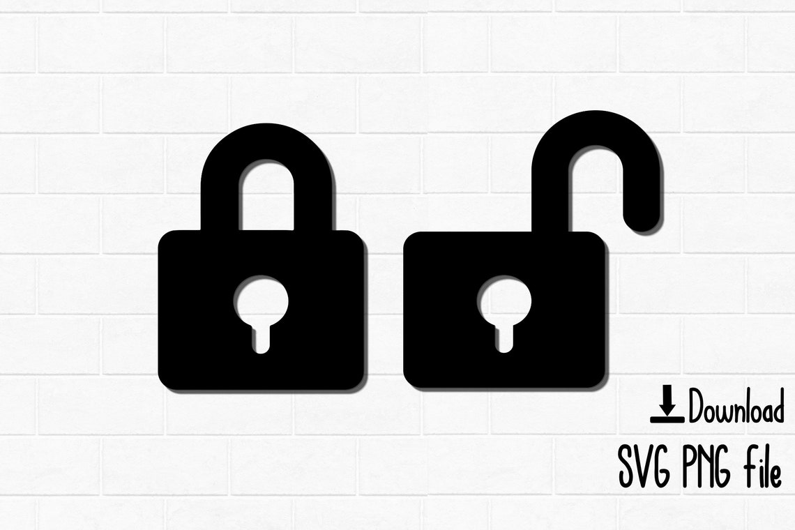 Door Locking Decal Lock svg pngLock SilhouettPadlock Etsy