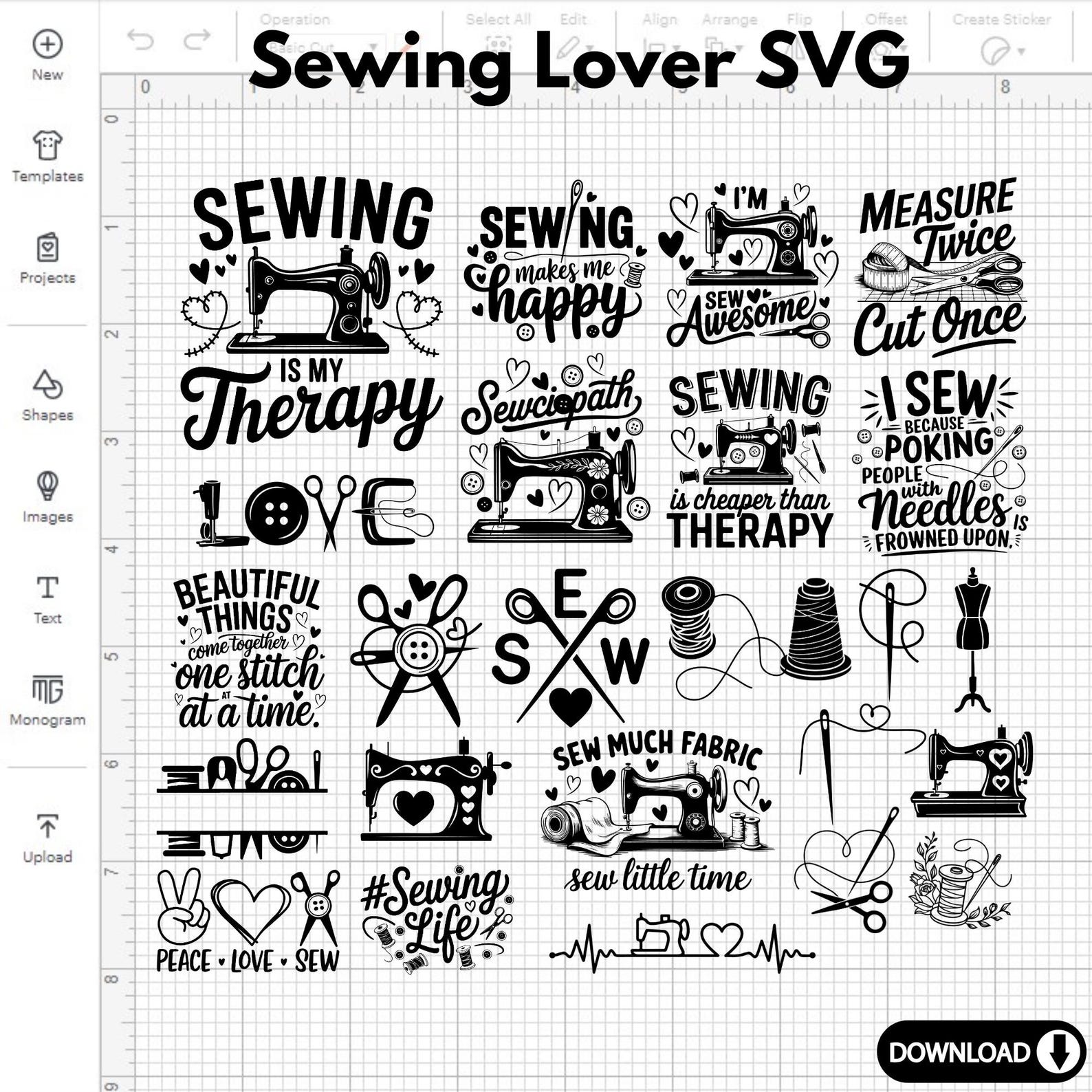 Sewing SVG Bundle: 25 Crafting Cut Files (digital Download) - Etsy